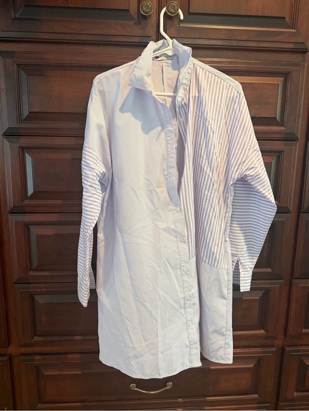 Striped Light purple Women's Button-Up Shirt Dress